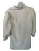THML Size S Cream Polyester Blend Long Sleeve Jaquard Half Button Dress Cream / S
