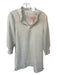 THML Size S Cream Polyester Blend Long Sleeve Jaquard Half Button Dress Cream / S