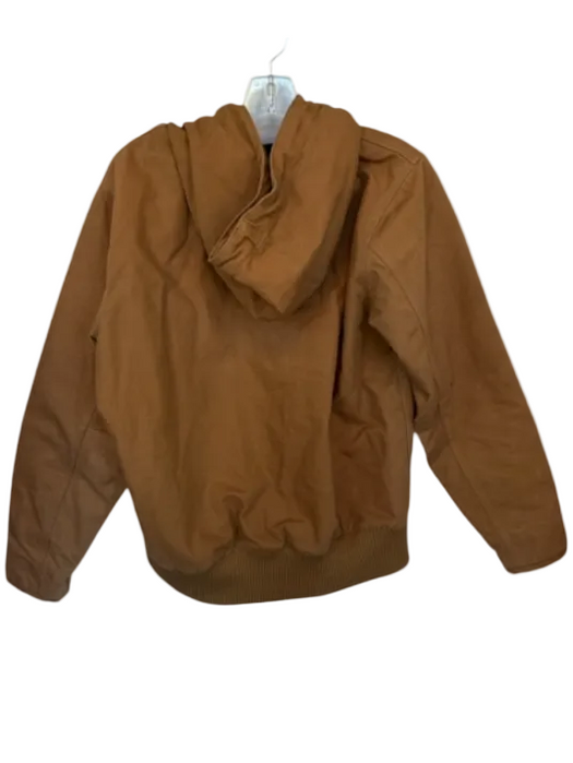 Carhartt Size L Brown & Black Canvas Hood Full Zip Zip Up Men's Jacket Brown & Black / L
