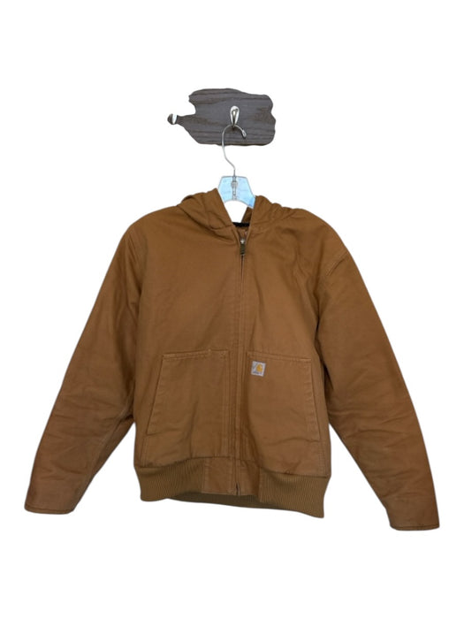 Carhartt Size L Brown & Black Canvas Hood Full Zip Zip Up Men's Jacket Brown & Black / L