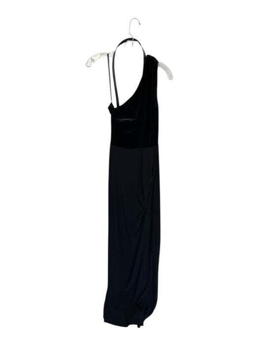 Ralph Lauren Evening Size 8 Black Polyester & Elastane Velvet One Shoulder Gown Black / 8