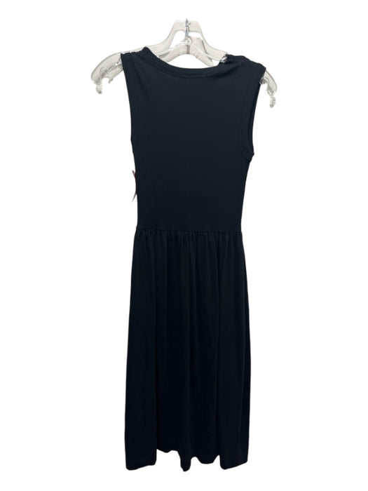 Ninety Percent Size XS Black Cotton Sleeveless Knit Asymmetric Dress Black / XS