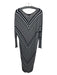 Billy Reid Size XS/S Black & Gray Cotton Blend Chevron Print V Neck Knit Dress Black & Gray / XS/S