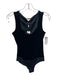 L'agence Size S Black Polyester Sleeveless Bodysuit Velvet Top Black / S