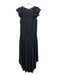 Ramy Brook Size S Black Polyester Ruffle Cap Sleeve Solid Elastic Waist Dress Black / S