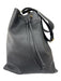 Khaite Black Leather Bucket Shoulder Strap Tote Gold Hardware Bag Black / Large