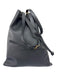 Khaite Black Leather Bucket Shoulder Strap Tote Gold Hardware Bag Black / Large