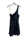 By Anthropologie Size Small Black Linen Blend One Shoulder Contrast Stitch Dress Black / Small