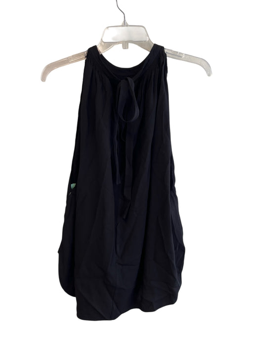 Helmut Lang Size Large Black Viscose Tie at Neck Sleeveless Flowy Top Black / Large