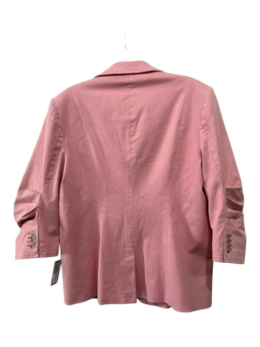5a7 Cinq a Sept Size 10 Light Pink Cotton 1 Button Ruched Blazer Jacket Light Pink / 10