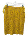 Buru Size M Yellow Polyester Lace Tie Detail Back Zip Skirt Yellow / M