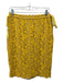 Buru Size M Yellow Polyester Lace Tie Detail Back Zip Skirt Yellow / M