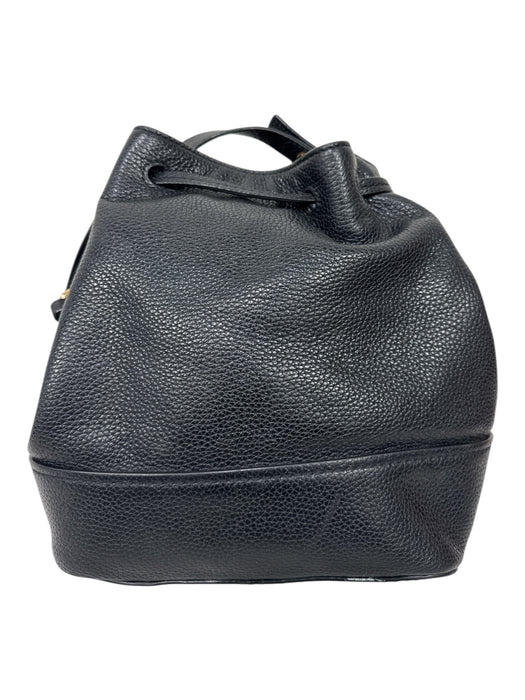 Marc Jacobs Black Pebble Leather Gold hardware Detachable Strap drawsstring Bag Black / Medium