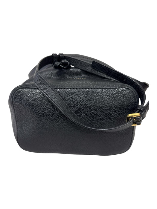 Marc Jacobs Black Pebble Leather Gold hardware Detachable Strap drawsstring Bag Black / Medium