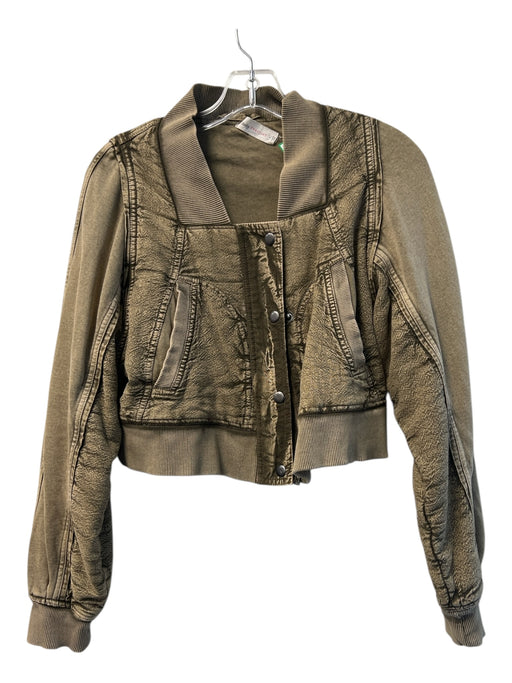 Daily Practice Size Small Bronze Cotton Zip & Snaps Cropped Pockets Jacket Bronze / Small