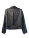 LNR Size Medium Black Leather Front Zip Pockets Zip Sleeves Boxy Fit Jacket Black / Medium