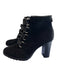 Adrienne Vittadini Shoe Size 8.5 Black Suede Back Zip Stacked Heel Booties Black / 8.5