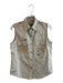 Lauren Size Medium Khaki Cotton Snap Closure Sleeveless Collar Safari Top Khaki / Medium