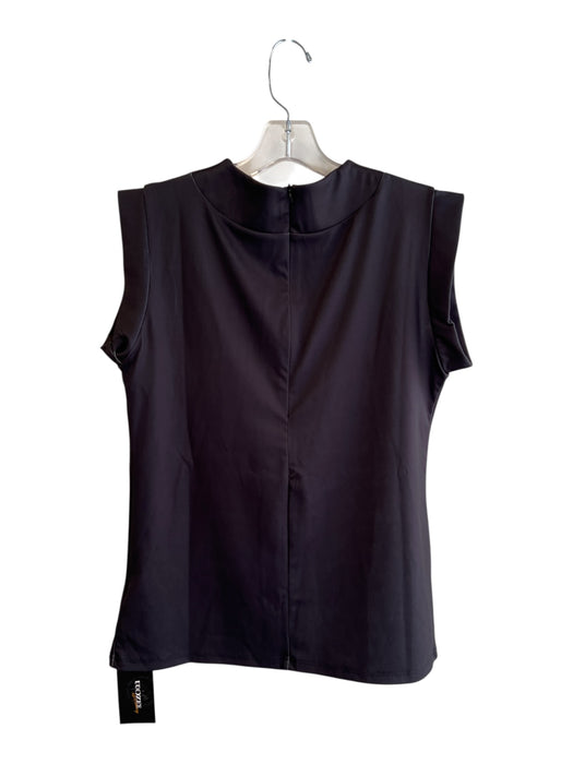 Uoozee Size Est M Black & Multi No Fabric Tag Sleeveless Back Zip high neck Top Black & Multi / Est M