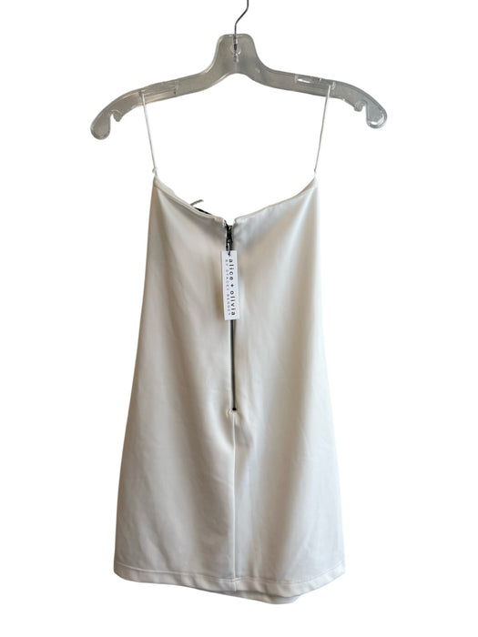 Alice & Olivia Size 8 Off White Nylon Back Zip Strapless Knee Length Dress Off White / 8