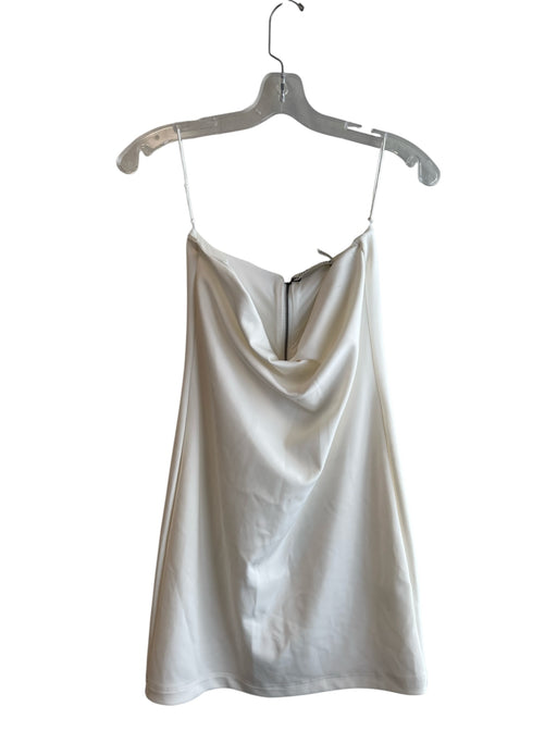 Alice & Olivia Size 8 Off White Nylon Back Zip Strapless Knee Length Dress Off White / 8