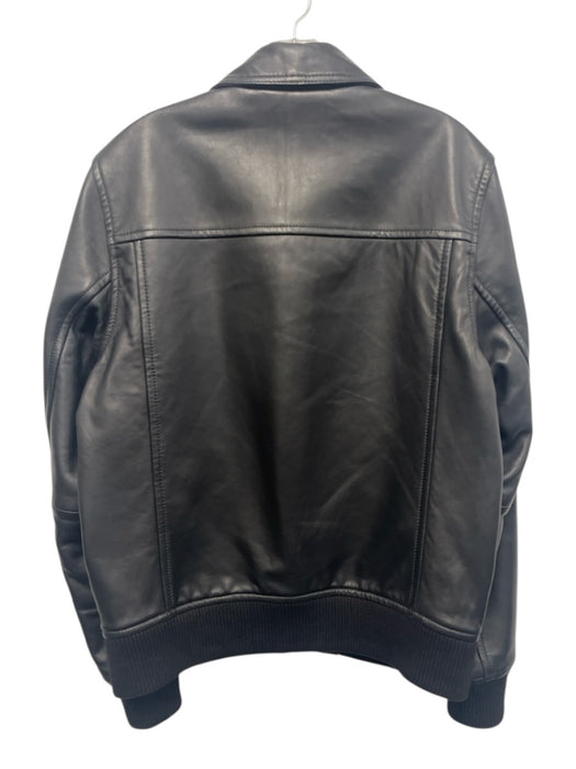 Everlane Size M Black Leather Solid Zip UP Moto Men's Jacket Black / M