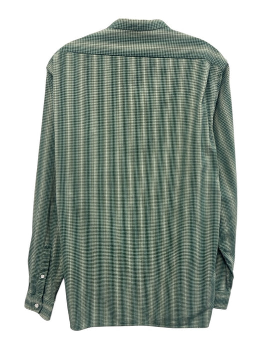 Acne Studios Size Est M Green & White Cotton Plaid Men's Long Sleeve Shirt Green & White / Est M