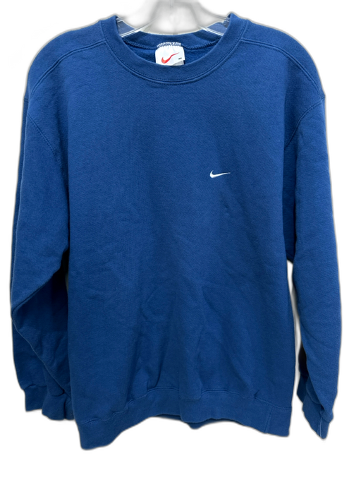 Nike Size M Blue Cotton Solid Crewneck Men's Sweatshirt Blue / M