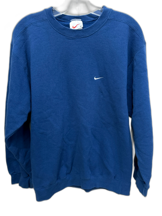 Nike Size M Blue Cotton Solid Crewneck Men's Sweatshirt Blue / M