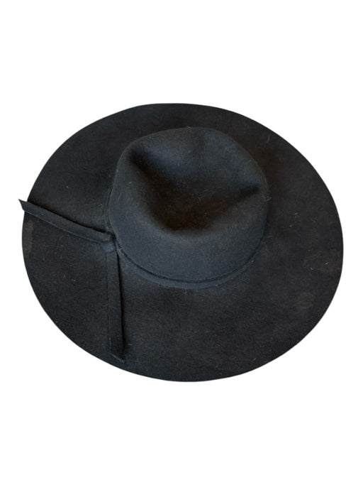 Black Wool Wide Brim Bow Hat Black / Est S