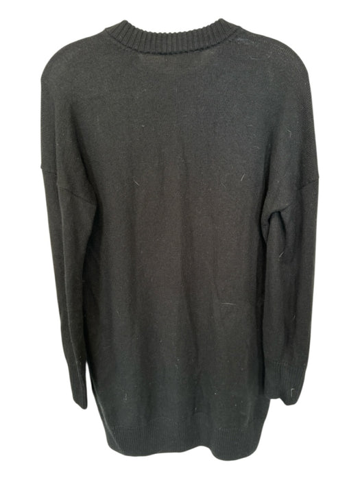 Sezane Size M Black Wool Long Sleeve Buttons Knit Dress Black / M