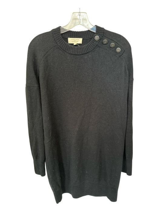 Sezane Size M Black Wool Long Sleeve Buttons Knit Dress Black / M