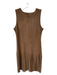 Allen Schwartz Size M Brown Vegan Suede Sleeveless Fringe Back Zip Dress Brown / M