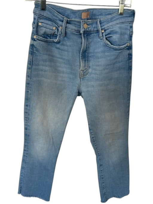Mother Size 28 Light Wash Cotton Blend High Waist Bootcut Raw Hem Jeans Light Wash / 28