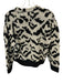 Ulla Johnson Size M Black & White Wool Blend Long Sleeve Animal Print Sweater Black & White / M