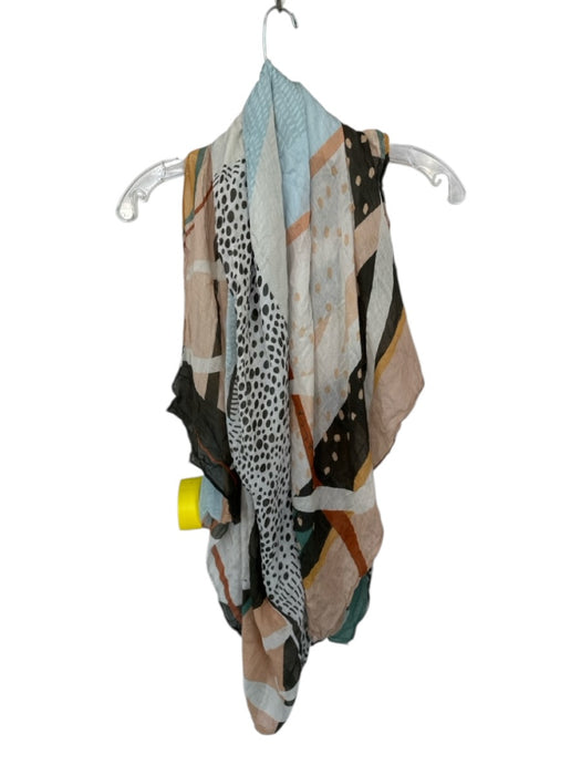 CB Grey Light blue & green Silk & Modal Tropical Print Sarong scarf Light blue & green / Large
