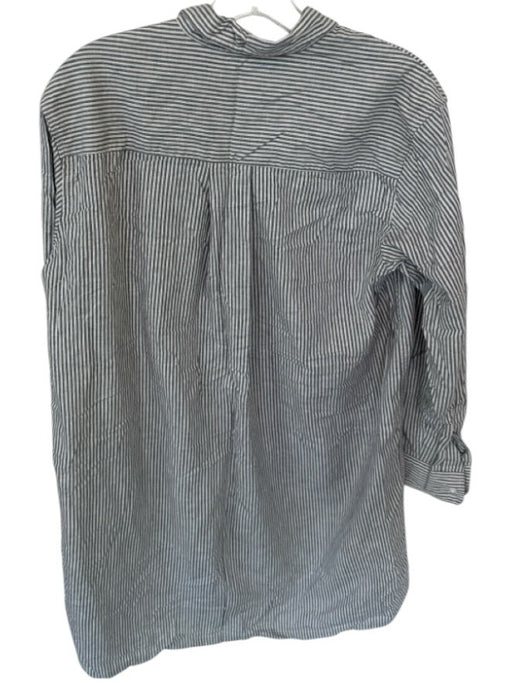 Frank & Eileen Size S Blue & White Cotton Stripes Button Down Collar Dress Blue & White / S