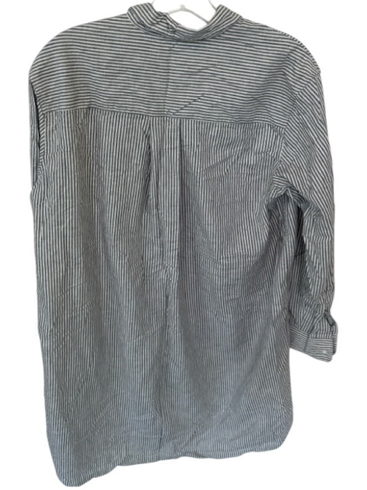 Frank & Eileen Size S Blue & White Cotton Stripes Button Down Collar Dress Blue & White / S