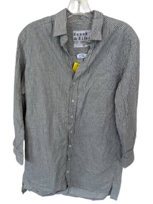 Frank & Eileen Size S Blue & White Cotton Stripes Button Down Collar Dress Blue & White / S