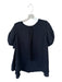 Fabiana Pigna Size M Black Rayon Blend Back Bow Zipper Ribbed short sleeve Shirt Black / M