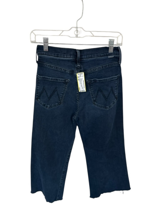 Mother Size 28 Dark Wash Cotton Blend Button Fly Wide Leg Raw Hem Jeans Dark Wash / 28