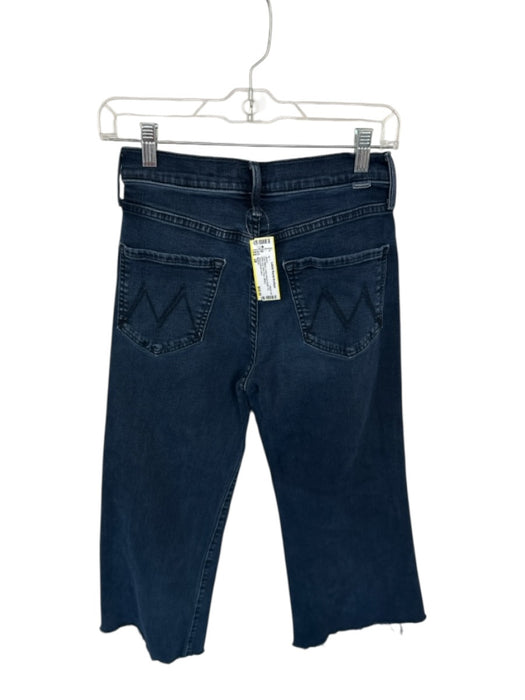 Mother Size 28 Dark Wash Cotton Blend Button Fly Wide Leg Raw Hem Jeans Dark Wash / 28