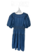 Pilcro Size M Denim Cotton Smocked Waist V Neck Puff Sleeve Dress Denim / M