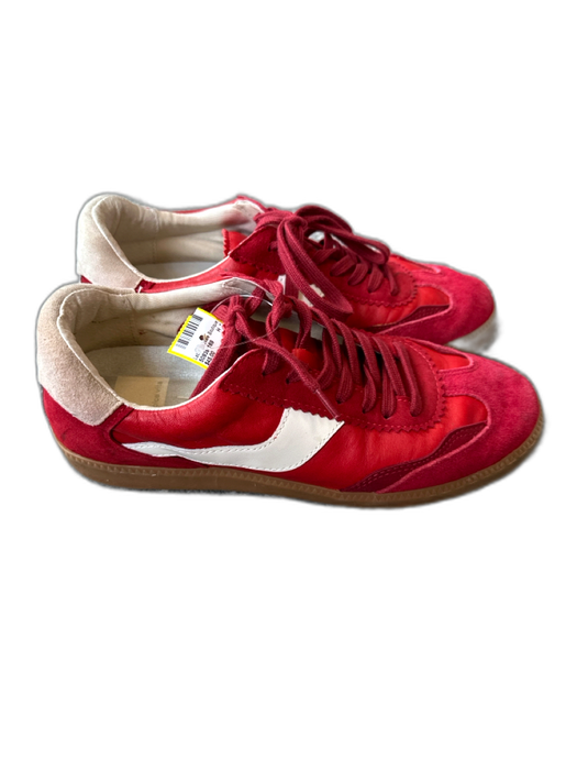 Dolce Vita Shoe Size 9 Red & White Suede Leather Accent Low Top Sneakers Red & White / 9