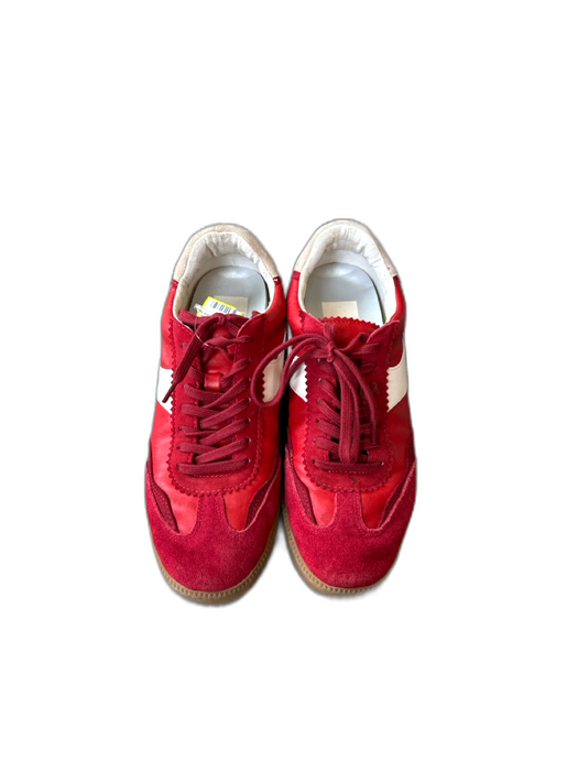 Dolce Vita Shoe Size 9 Red & White Suede Leather Accent Low Top Sneakers Red & White / 9