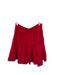 Soft Surroundings Size M Red Linen Blend Midi Layered Skirt Red / M