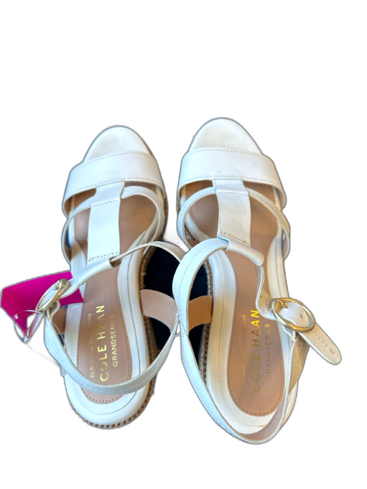 Cole Haan Shoe Size est 6 White Woven Base Buckle Espadrille Wedge Heels White / est 6