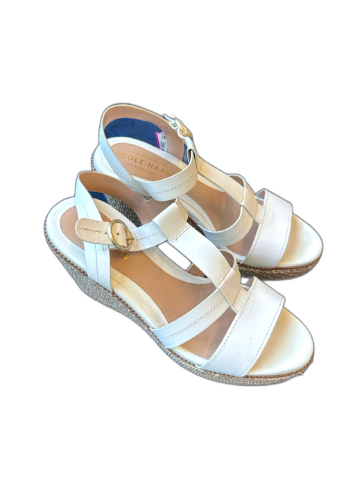 Cole Haan Shoe Size est 6 White Woven Base Buckle Espadrille Wedge Heels White / est 6