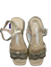 Wonders Shoe Size 39 Gold & Tan Leather Rubber Sole Block Heel Sandals Gold & Tan / 39