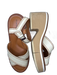 Clergerie Shoe Size 39.5 Cream & Brown Leather Block Heel Stitching Sandals Cream & Brown / 39.5